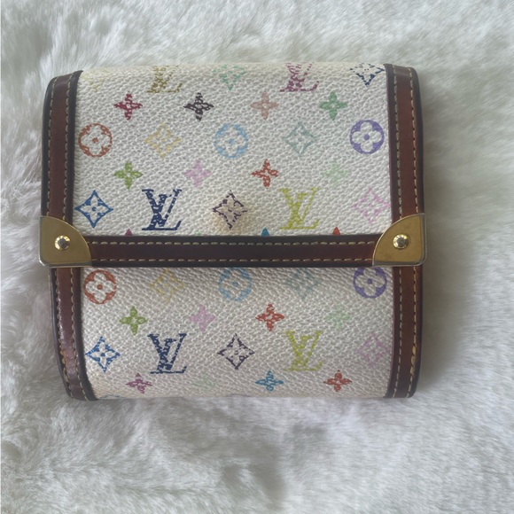 Authentic Louis Vuitton Monogram Multicolor Portefeiulle Elise Trifold Wallet - Picture 3 of 9